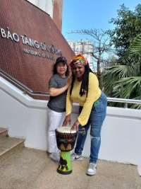 Giao lưu djembe quốc tế  đầu xuân  tại drum circle thành ĐIện Hải 